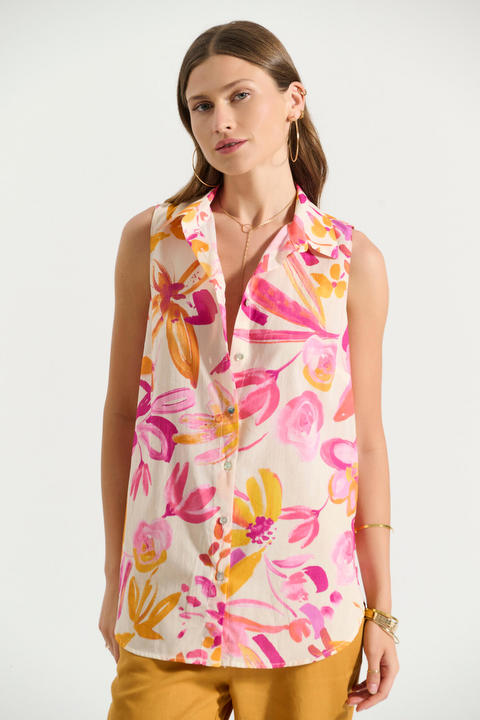 Πουκάμισο  με Φλοράλ Σχέδιο και Πλαινό Άνοιγμα Bill Cost Προσφορές 