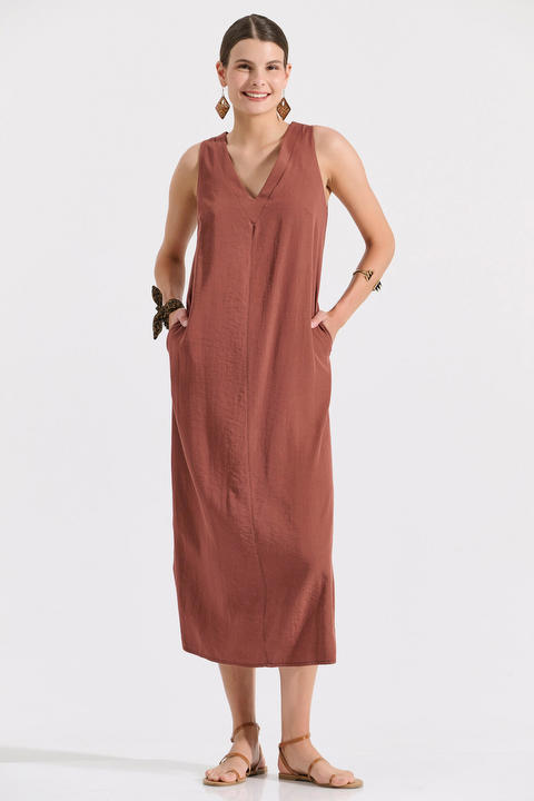 Φόρεμα με V και πλαϊνά ανοίγματα Bill Cost Χρώμα  Προσφορές 