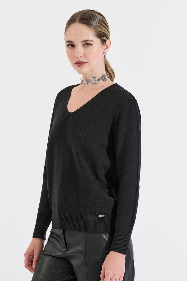 Μπλούζα πλεκτή  με V Ντεκολτέ Bill Cost Χρώμα  Promotions 