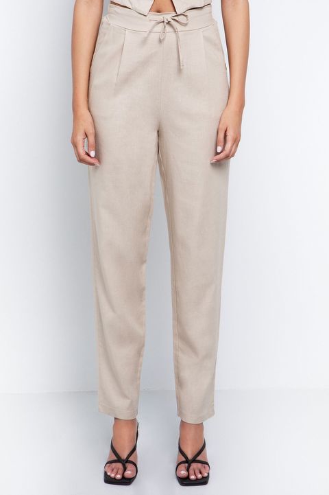 Παντελόνι με μείγμα από λινό Toi & Moi Προσφορές 