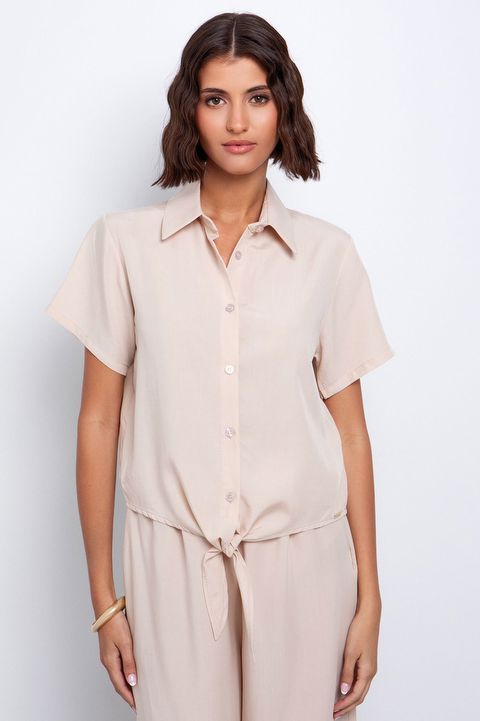Πουκάμισο κοντομάνικο με κόμπο Toi & Moi Προσφορές 
