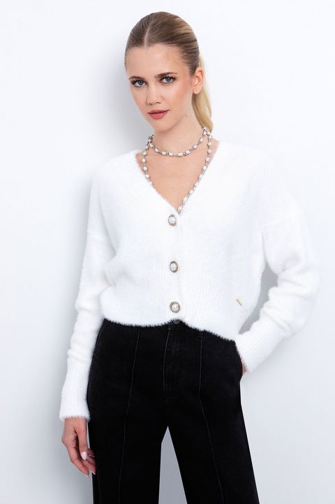 Ζακέτα Fluffy με κουμπιά Toi & Moi Χρώμα  Outlet 